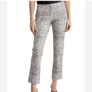 AMANDA & CHELSEA Gray White & Black Pattern Rayon Blend Ankle Pants Size 0 NWOT